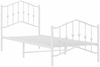 vidaXL Bettgestell mit Kopf- und Fußteil Metall Weiß 90x200 cm 373849 Bild 4