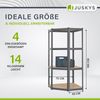 Juskys Eckregal Lageregal Corner Easy 160 x 75 x 40-75 cm | 320 kg, 4 Böden MDF Holz | Metall verzinkt | Schwerlastregal Steckregal Kellerregal Grau Bild 2