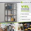 Juskys Eckregal Lageregal Corner Easy 160 x 75 x 40-75 cm | 320 kg, 4 Böden MDF Holz | Metall verzinkt | Schwerlastregal Steckregal Kellerregal Grau Bild 3