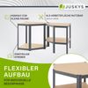 Juskys Eckregal Lageregal Corner Easy 160 x 75 x 40-75 cm | 320 kg, 4 Böden MDF Holz | Metall verzinkt | Schwerlastregal Steckregal Kellerregal Grau Bild 5