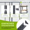 Juskys Eckregal Lageregal Corner Easy 160 x 75 x 40-75 cm | 320 kg, 4 Böden MDF Holz | Metall verzinkt | Schwerlastregal Steckregal Kellerregal Grau Bild 4