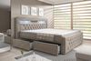 Boxspringbett Menzogna mit LED und Stauraum (2 Schubladen) 200x200 Beige H2 (bis 70kg) Bild 3