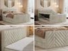 Boxspringbett mit zwei Matratzen und Bettkästen, Doppelbett, Multipocket-Matratzen, mit Fußteil - PARIS KING DUO, Beige, 160x200 cm, Velours, H3 Bild 2