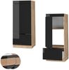 Mikrowellenschrank Fame-Line Schwarz Eiche hochglanz 60 cm Vicco Bild 5