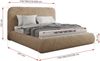 Bett mit Stauraum Polsterbett BENEA CLASSIC, Doppelbett mit Lattenrost Gepolstertes Kopfteil Gasdruckfeder Schlafzimmerbett Pocket Matratze - 200 x 200 cm - Beige Plüsch - VIRE LUX Bild 4