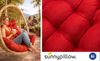 sunnypillow Polsterauflage Hängesessel Kissen - Auflage für Rattan & Polyrattan Hängeschaukel, Rot Bild 4