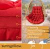 sunnypillow Polsterauflage Hängesessel Kissen - Auflage für Rattan & Polyrattan Hängeschaukel, Rot Bild 3