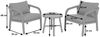 Aluminium Lounge-Set HWC-P82, Gartengarnitur Balkon-Set Stuhl Tisch, Stoff/Textil (220g/m²) ~ Holz-Optik olivgrün Bild 3