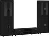 vidaXL TV-Schrankset mit Schubladen FLORIN 3 pcs Schwarz Holzwerkstoff 3397995 Bild 2