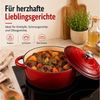 Annastore Bräter Gusseisen Topf emailliert mit Deckel Bräter Brotbacktopf Brottopf, Ofenfest bis 260 Grad, Für Induktion, Gas, Ceran, Elektro, Ofen Bild 2