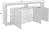 Dmora Kommode Andale, 3-türiges Wohnzimmer-Buffet, Wohnzimmer-Kommode, modernes Kommode, 100 % Made in Italy, 200 x 40 x 80 cm, glänzendes Weiß Bild 3