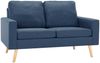 vidaXL 2-tlg. Sofagarnitur Stoff Blau [3056618] Bild 2