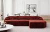 Samtstoff Ecksofa Cabrera L Form Kurz - Samtstoff - rot - Rechts Bild 2
