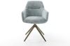 Drehstuhl Pejo-Flex Chenille Pastellblau Kreuzgestell breit Effektfinish Titan 360° drehbar Taschenfederkern Bild 2