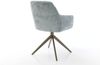 Drehstuhl Pejo-Flex Chenille Pastellblau Kreuzgestell breit Effektfinish Titan 360° drehbar Taschenfederkern Bild 5