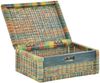 Krines Home Aufbewahrungskorb Flacher Korb mit Deckel Rattan geflochten Regalkorb Aufbewahrungsbox Bild 3