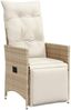 vidaXL Gartensessel mit Kissen 2 Stk. Verstellbar Beige Poly Rattan 365669 Bild 3