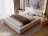 GRAINGOLD Plaza Polsterbett 120x200, Doppelbett mit Bettkasten, gepolstertes Kopfteil, Velour-Stoff, Beige Bild 4