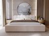 GRAINGOLD Plaza Polsterbett 120x200, Doppelbett mit Bettkasten, gepolstertes Kopfteil, Velour-Stoff, Beige Bild 3