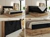 Doppelbett, Boxspringbett mit Bettkästen, Multipocket-Matratze und Topper, Set mit Kopfteil, Eiche Wotan Holzrahmen - WOOD CLASSIC - 180 x 200 cm - Schwarz Cord - H3 Bild 2