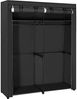 Stoffschrank mit 2 Kleiderstangen, Stoff, Metall, Kunststoff, Schwarz, 140 x 43 x 174 cm Bild 1