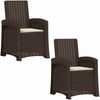 vidaXL Liegesessel Garten Rattan-Optik 2 pcs Braun und Creme PP 8012020 Bild 2