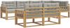 vidaXL Outdoor-Sofagarnitur 6 pcs Weiß und Hellgrau Polyester 3386580 Bild 2
