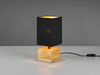 LED Tischleuchte mit Holzfuß Stoffschirm Schwarz / Gold, Höhe 30cm Bild 4