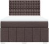 vidaXL Boxspringbett mit Matratze Dunkelbraun 140x200 cm Stoff 3291708 Bild 4