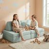 Bellabino 'Nile' Spielsofa mini, 4-tlg, Cord, türkis, faltbare Kindercouch, abnehmbarer & waschbarer Bezug, Kleinkindsofa aus Schaumstoff, bis 6 Jahre Bild 2