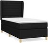 vidaXL Boxspringbett mit Matratze Schwarz 90x200 cm Stoff 3128575 Bild 2