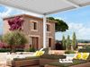 PRIMEYARD Pergola 4x4 m Aluminium-Pfosten mit Lamellendach aus Stahl weiße Terrassenüberdachung Bild 4