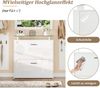 Merax Garderoben-Set 4-teilig mit Spiegel, 2 Hutablage und Hochglanz Schuhschrank. Flur Garderobenständer Kleiderständer Set, Flurgarderoben Set, Kompaktgarderobe mit 8 Kleiderhaken, Weiß Bild 5