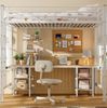 Etagenbett 90x200 cm mit Tisch und Regalen – Kinderbett aus Metall und MDF in Weiß Bild 2