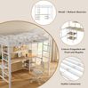 Etagenbett 90x200 cm mit Tisch und Regalen – Kinderbett aus Metall und MDF in Weiß Bild 5