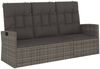 vidaXL Gartenbank mit Liegefunktion & Kissen Grau 173 cm Poly Rattan 362184 Bild 2