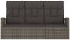 vidaXL Gartenbank mit Liegefunktion & Kissen Grau 173 cm Poly Rattan 362184 Bild 3