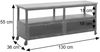 Lowboard HWC-N28, TV-Rack, Rollen 2 Fächer, 3D-Struktur Industrial Retro Metall Holz 55x130x36cm ~ schwarz, braun Bild 3