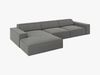 Micadoni Ecksofa Jodie 4-Sitzer Links Samt Bluvel Hellgrau Bild 3
