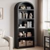 GarveeMore Bücherregal 5Regalböden Gewölbtes Bücherregal 180CM Holz AnzeigeAusstellungsregal, Bücherregal Holzregale für Home Office, Wohnzimmer Bild 5