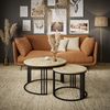 Lookway Couchtisch LORI LOFT 2in1 mit Tischplatte in Eiche-Dekor (2er Set), Durchmesser: ⌀70 cm und ⌀50 cm Bild 2