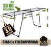 BigDean Wäscheständer Wäscheständer ausziehbar 20m - Wäscheständer XXL - Schwarz, Stahlkonstruktion, Kleinteile Klemme, Ausziehflügel Bild 3
