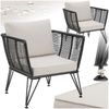 tectake Essgruppe Garten-Loungesessel Sundo im Rope-Design, (Set, 2-tlg), Solide Gestelle aus pulverbeschichtetem Stahl Bild 4