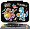 BEARFOOT Lunchbox Brotdose mit Fächern, leicht & auslaufsicher - Dinos schwarz, PP, ABS, Silikon, Kindergarten und Schule - Mädchen und Jungen, Vesperbox, Snackbox Bild 4