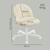 SONGMICS Schminkstuhl, Bürostuhl, Kurzflor-Plüsch-Oberfläche, höhenverstellbar, kompaktes Design, beige Bild 5