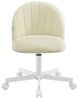 SONGMICS Schminkstuhl, Bürostuhl, Kurzflor-Plüsch-Oberfläche, höhenverstellbar, kompaktes Design, beige Bild 2