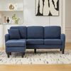 3-Sitzer Ecksofa B 166 x T 118 x H 77 cm aus blauem Cord mit flexibel montierbarer Chaiselongue Bild 4