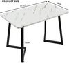 Esstisch 117x68x75 cm, MDF in Marmoroptik mit schwarzen Eisenbeinen, modernes Design，Weiß und Schwarz Bild 4