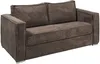 Vente-unique - LORETO Sofa SamtStoff Braun - B 223 cm95 cm x H 90 cm x L 215 cm Bild 4