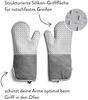 Springlane Topfhandschuhe 2-tlg. in verschiedenen Farben - Silikon & Baumwolle - bis 250°C, (2-tlg, bestehend aus 2 einzelnen Handschuhen), Grau, rutschfest, extra langer Armschutz Bild 4
